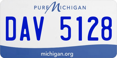 MI license plate DAV5128