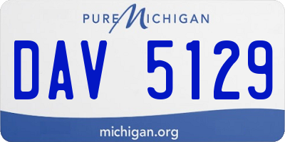 MI license plate DAV5129