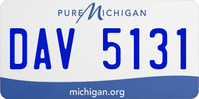 MI license plate DAV5131