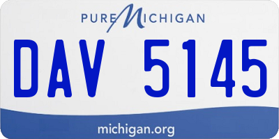 MI license plate DAV5145