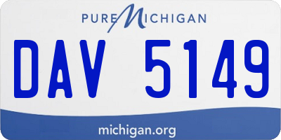 MI license plate DAV5149