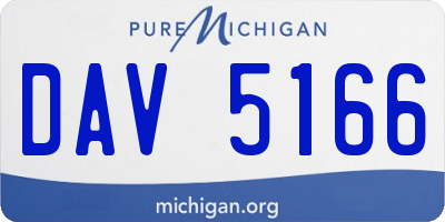 MI license plate DAV5166