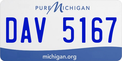 MI license plate DAV5167