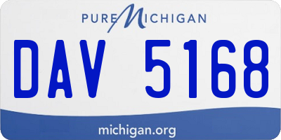 MI license plate DAV5168
