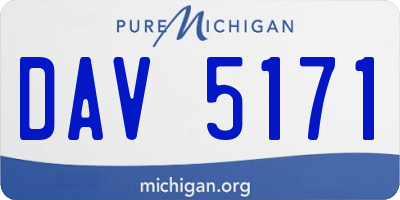 MI license plate DAV5171