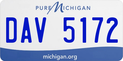 MI license plate DAV5172