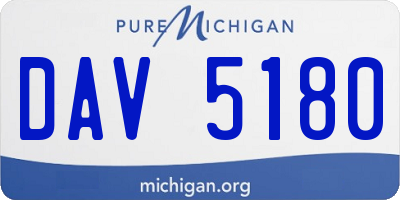 MI license plate DAV5180