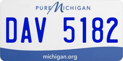 MI license plate DAV5182