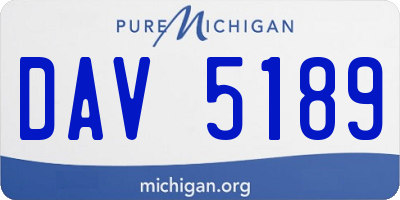 MI license plate DAV5189