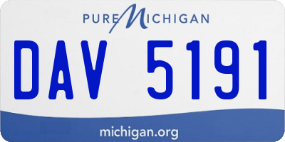 MI license plate DAV5191