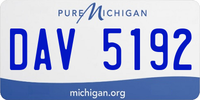 MI license plate DAV5192
