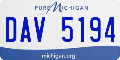MI license plate DAV5194