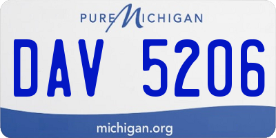 MI license plate DAV5206