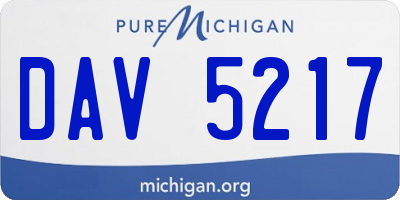 MI license plate DAV5217