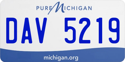 MI license plate DAV5219