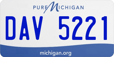 MI license plate DAV5221