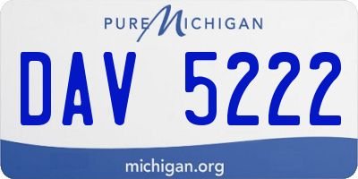 MI license plate DAV5222