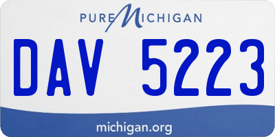 MI license plate DAV5223