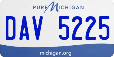 MI license plate DAV5225