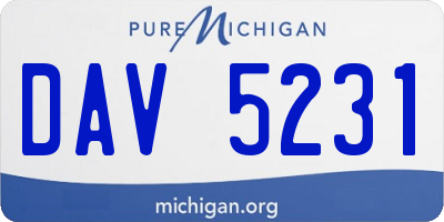MI license plate DAV5231