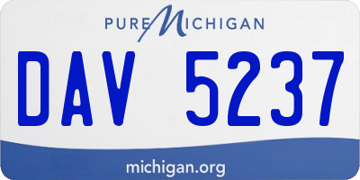 MI license plate DAV5237