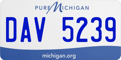 MI license plate DAV5239