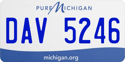 MI license plate DAV5246