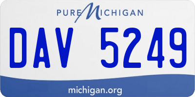 MI license plate DAV5249