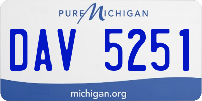 MI license plate DAV5251