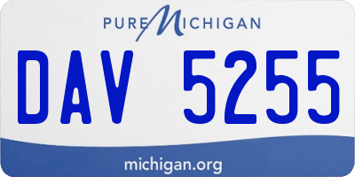 MI license plate DAV5255