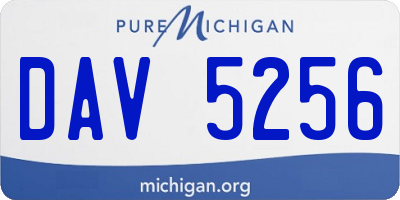 MI license plate DAV5256