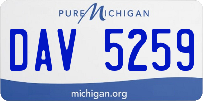 MI license plate DAV5259
