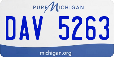 MI license plate DAV5263