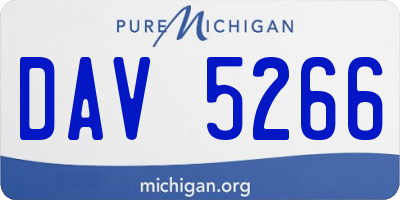 MI license plate DAV5266