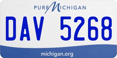 MI license plate DAV5268