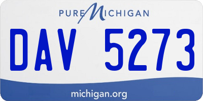 MI license plate DAV5273
