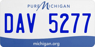 MI license plate DAV5277