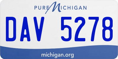 MI license plate DAV5278