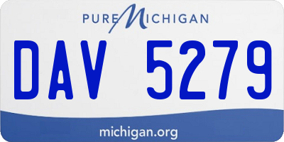 MI license plate DAV5279