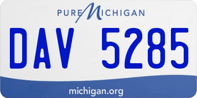 MI license plate DAV5285