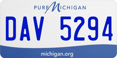 MI license plate DAV5294