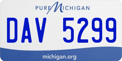 MI license plate DAV5299