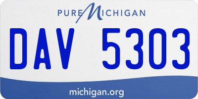 MI license plate DAV5303