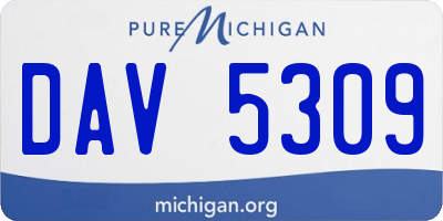 MI license plate DAV5309