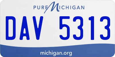 MI license plate DAV5313