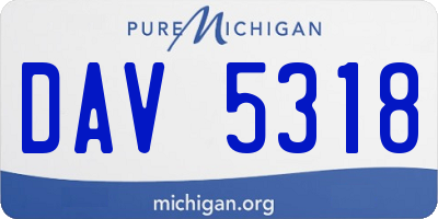 MI license plate DAV5318
