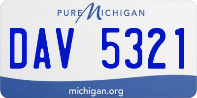 MI license plate DAV5321