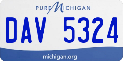 MI license plate DAV5324