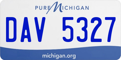 MI license plate DAV5327