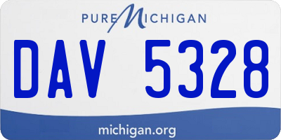 MI license plate DAV5328